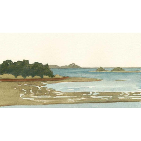 Spa Coastline I Black Modern Wood Framed Art Print with Double Matting by Miller, Dianne