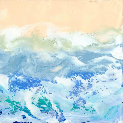 Morning Surf I White Modern Wood Framed Art Print by Ludwig, Alicia