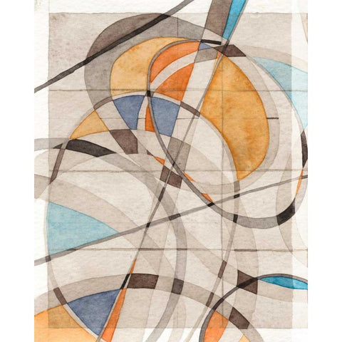 Ovals and Lines I Gold Ornate Wood Framed Art Print with Double Matting by Galapon, Nikki