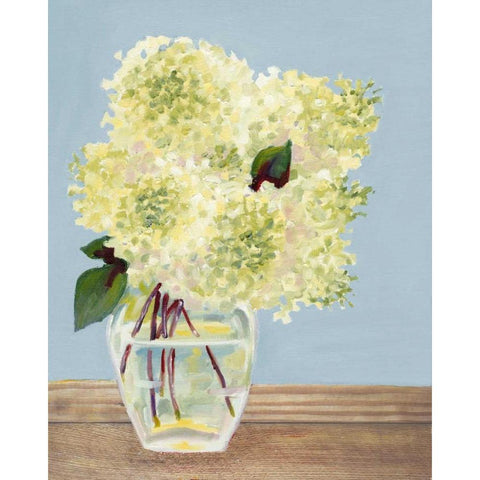 Hydrangea Vase I Black Modern Wood Framed Art Print with Double Matting by Miller, Dianne