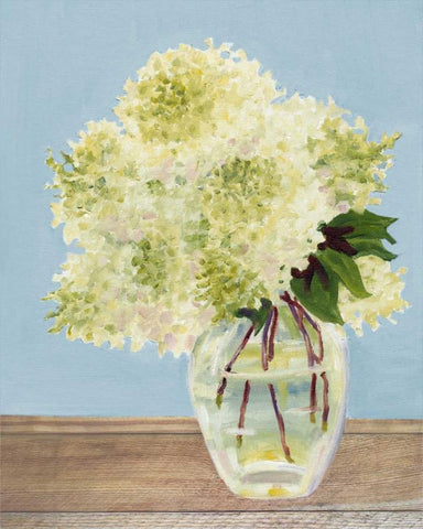 Hydrangea Vase II Black Ornate Wood Framed Art Print with Double Matting by Miller, Dianne