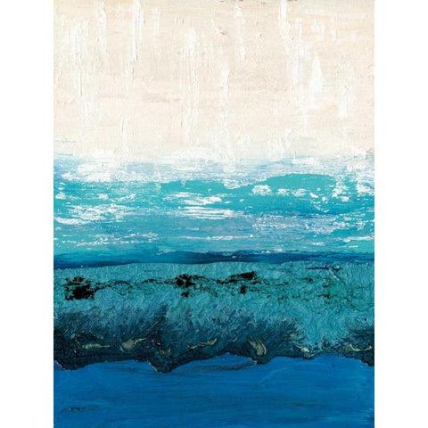 Sapphire Cove I Black Modern Wood Framed Art Print with Double Matting by Ludwig, Alicia