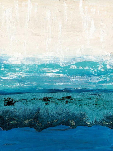 Sapphire Cove I Black Ornate Wood Framed Art Print with Double Matting by Ludwig, Alicia