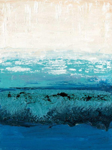 Sapphire Cove II White Modern Wood Framed Art Print with Double Matting by Ludwig, Alicia