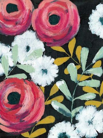 Flor de Color I Black Ornate Wood Framed Art Print with Double Matting by Popp, Grace