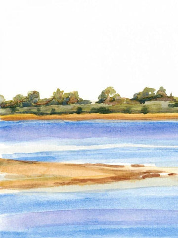 The Sound III White Modern Wood Framed Art Print with Double Matting by Miller, Dianne