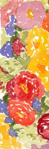 Zinnia Array I White Modern Wood Framed Art Print with Double Matting by Miller, Dianne