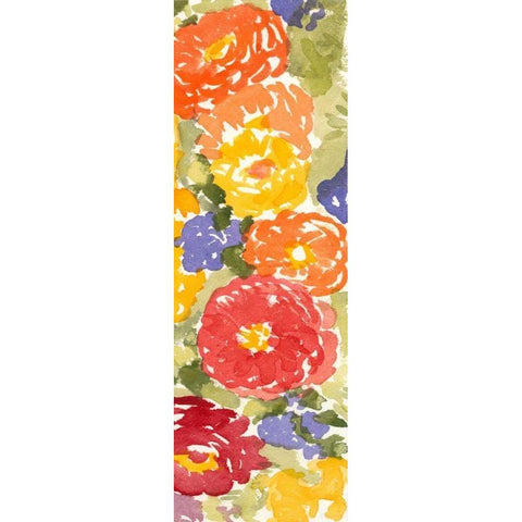 Zinnia Array II Gold Ornate Wood Framed Art Print with Double Matting by Miller, Dianne