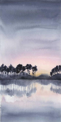 Bayside Sunset I White Modern Wood Framed Art Print with Double Matting by Popp, Grace