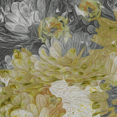 Custom Mums in Sun III (ASH) Gold Ornate Wood Framed Art Print with Double Matting by Burghardt, James