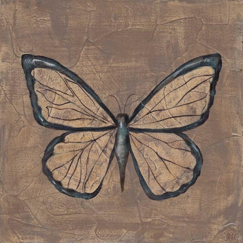 Textured Butterfly I Black Modern Wood Framed Art Print with Double Matting by Reynolds, Jade