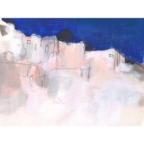 Mediterranean Blue I Black Modern Wood Framed Art Print with Double Matting by Parker, Jennifer Paxton