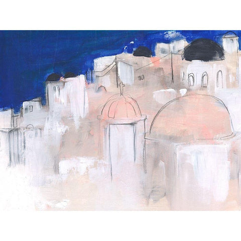 Mediterranean Blue II White Modern Wood Framed Art Print by Parker, Jennifer Paxton