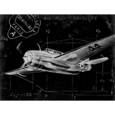 Flight Schematic II White Modern Wood Framed Art Print by Ethan Harper