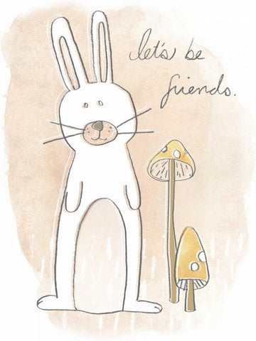 Woodland Whimsy I White Modern Wood Framed Art Print with Double Matting by Vess, June Erica