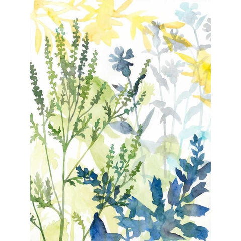 Layered Blooms I White Modern Wood Framed Art Print by Meagher, Megan