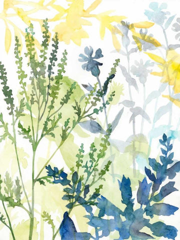 Layered Blooms I Black Ornate Wood Framed Art Print with Double Matting by Meagher, Megan