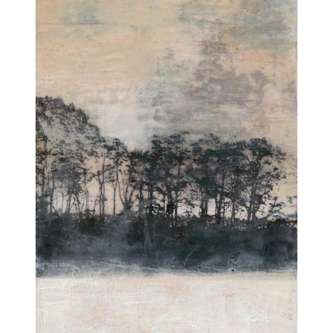 Blush Treeline II Gold Ornate Wood Framed Art Print with Double Matting by Goldberger, Jennifer