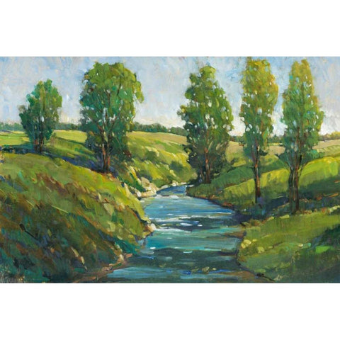 Lush Landscape III White Modern Wood Framed Art Print by OToole, Tim