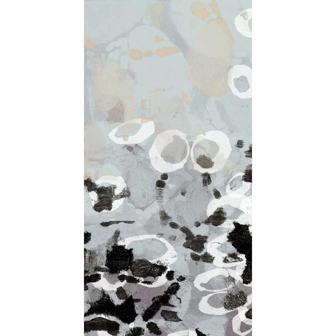 Golden Droplets I White Modern Wood Framed Art Print by Goldberger, Jennifer