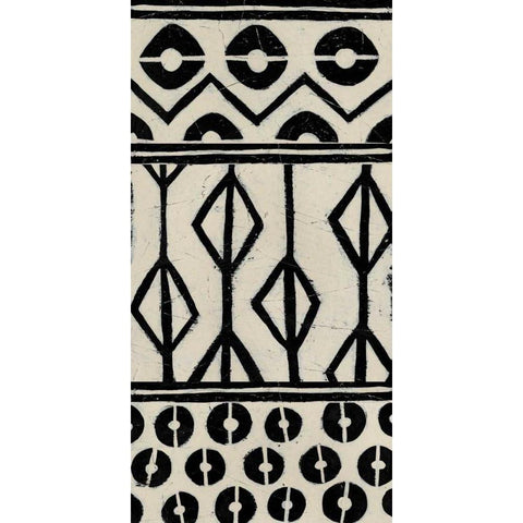 Tribal Pattern in Cream I Black Modern Wood Framed Art Print with Double Matting by Vess, June Erica