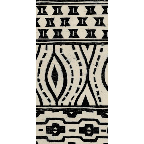 Tribal Pattern in Cream II Black Modern Wood Framed Art Print with Double Matting by Vess, June Erica
