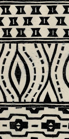 Tribal Pattern in Cream II Black Ornate Wood Framed Art Print with Double Matting by Vess, June Erica