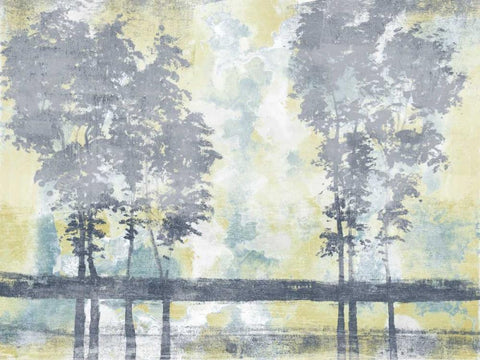 Watercolor Mist I Black Ornate Wood Framed Art Print with Double Matting by Studio W