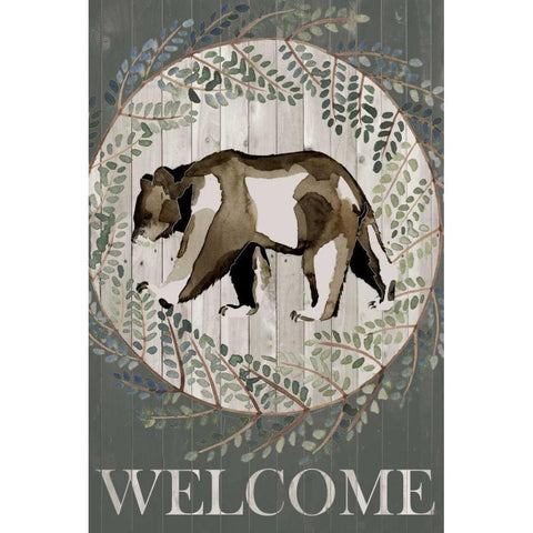 Woodland Welcome III Black Modern Wood Framed Art Print with Double Matting by Popp, Grace