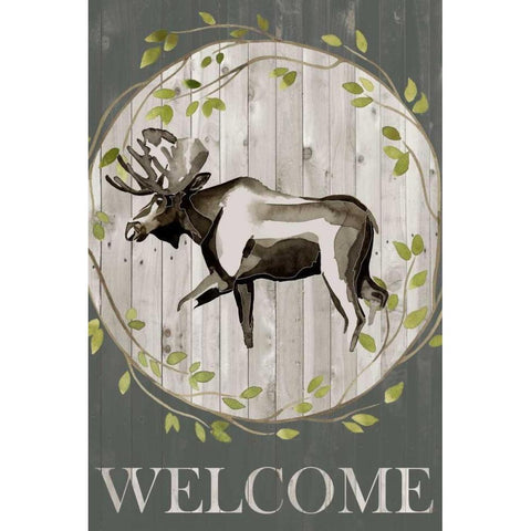 Woodland Welcome IV Black Modern Wood Framed Art Print with Double Matting by Popp, Grace