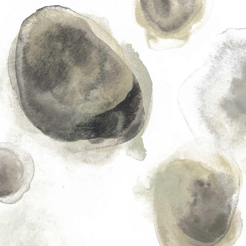 Water Stones IV White Modern Wood Framed Art Print with Double Matting by Vess, June Erica