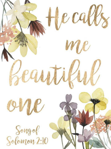 Divine Romance III White Modern Wood Framed Art Print with Double Matting by Studio W