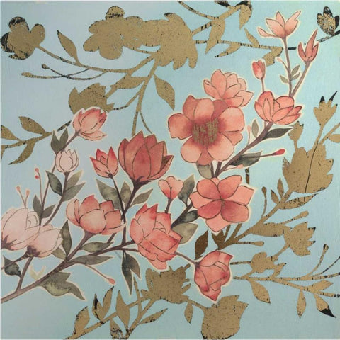 Golden Cherry Blossoms I Gold Ornate Wood Framed Art Print with Double Matting by Popp, Grace