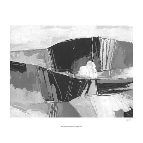 Neutral landscape Sketch I Black Modern Wood Framed Art Print with Double Matting by Vess, June Erica