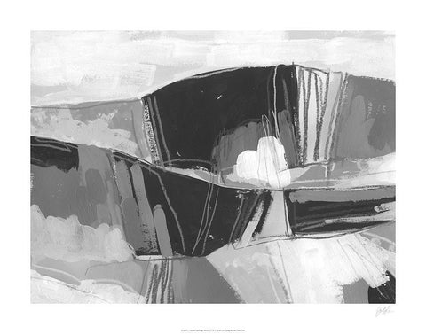 Neutral landscape Sketch I White Modern Wood Framed Art Print with Double Matting by Vess, June Erica
