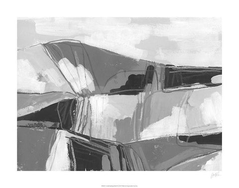Neutral landscape Sketch II Black Ornate Wood Framed Art Print with Double Matting by Vess, June Erica