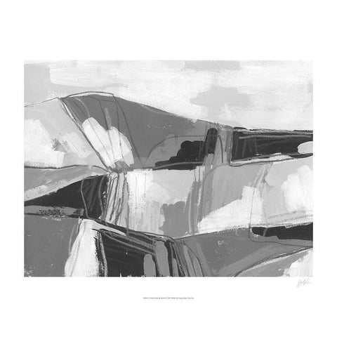 Neutral landscape Sketch II Black Modern Wood Framed Art Print with Double Matting by Vess, June Erica