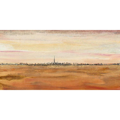 Dubai Landscape II White Modern Wood Framed Art Print by OToole, Tim