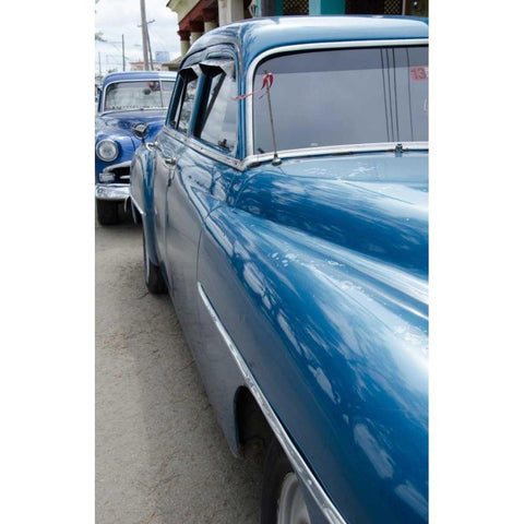 Cars of Cuba I Black Modern Wood Framed Art Print with Double Matting by DeNardo, Laura