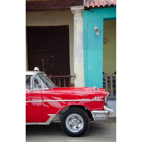 Cars of Cuba II White Modern Wood Framed Art Print by DeNardo, Laura