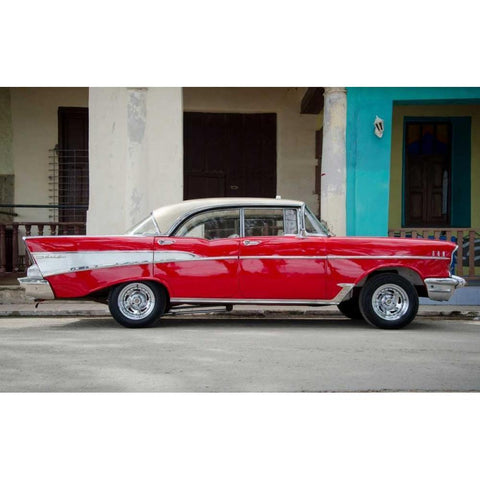 Cars of Cuba VII White Modern Wood Framed Art Print by DeNardo, Laura