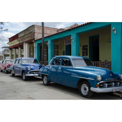 Cars of Cuba VIII Black Modern Wood Framed Art Print with Double Matting by DeNardo, Laura