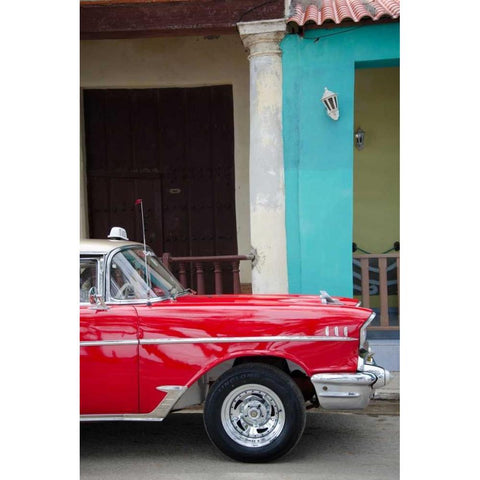 Cars of Cuba II White Modern Wood Framed Art Print by DeNardo, Laura