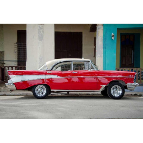 Cars of Cuba VII Black Modern Wood Framed Art Print with Double Matting by DeNardo, Laura