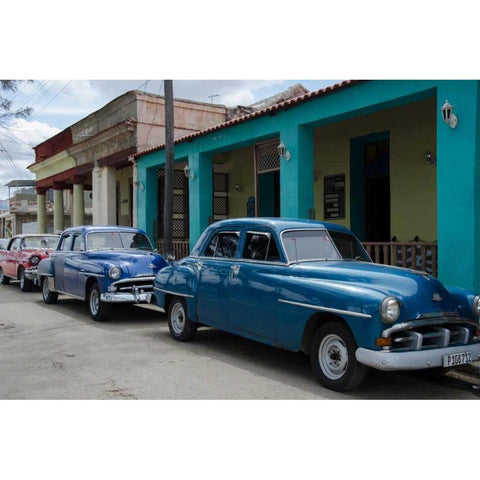 Cars of Cuba VIII Black Modern Wood Framed Art Print with Double Matting by DeNardo, Laura