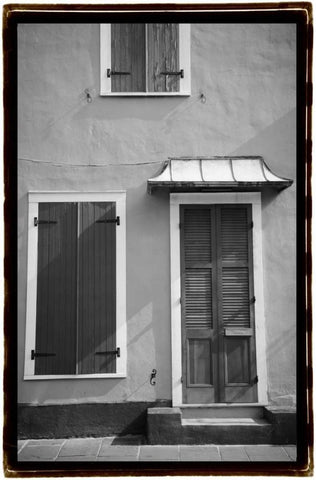 French Quarter Architecture III White Modern Wood Framed Art Print with Double Matting by DeNardo, Laura