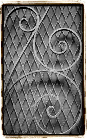 French Quarter Ironwork II White Modern Wood Framed Art Print with Double Matting by DeNardo, Laura