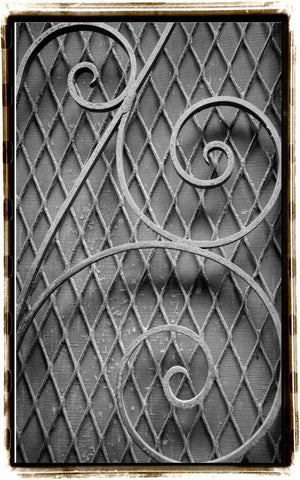 French Quarter Ironwork II White Modern Wood Framed Art Print with Double Matting by DeNardo, Laura