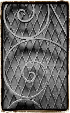 French Quarter Ironwork III Black Ornate Wood Framed Art Print with Double Matting by DeNardo, Laura