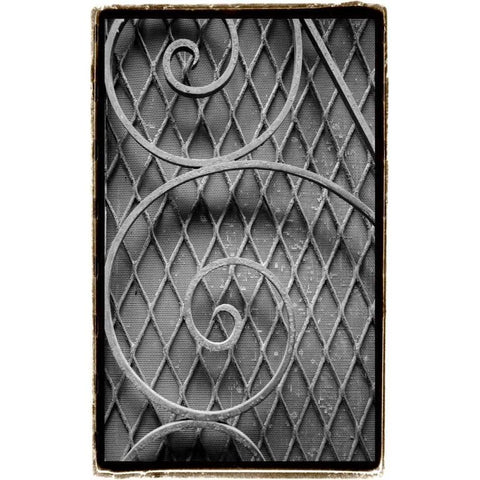 French Quarter Ironwork III Black Modern Wood Framed Art Print with Double Matting by DeNardo, Laura